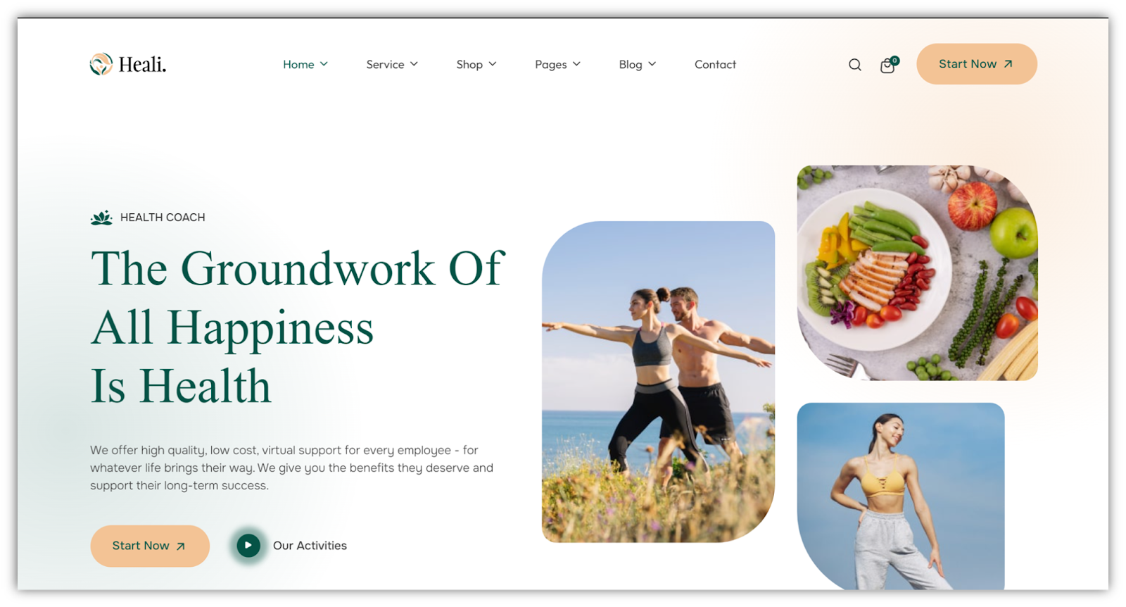 6 Best Examples of Free Health Coach Website Templates